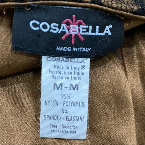 COSABELLA Brown Satin Black Lace Slip Top Size M Made in Italy - Picture 11 of 13